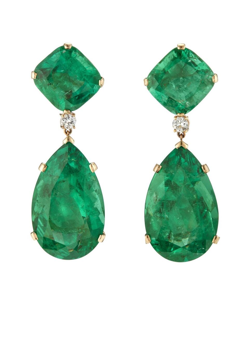 Star Of Hollywood, High End Couture Jewelry, Angelina Jolie Emerald Earrings